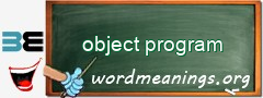 WordMeaning blackboard for object program